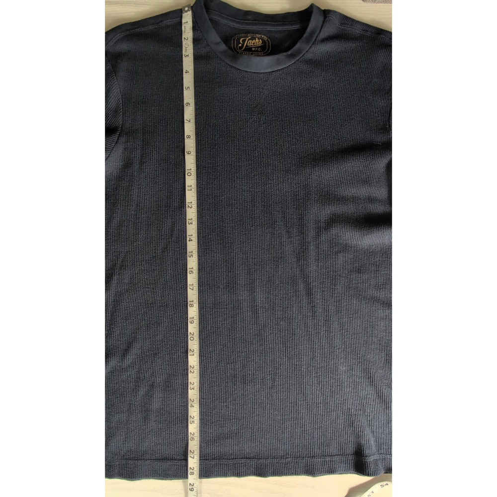 Jachs MFG Men's XL Thermal Shirt Navy Blue Waffle Knit Crewneck Long Sleeve - Picture 10 of 12